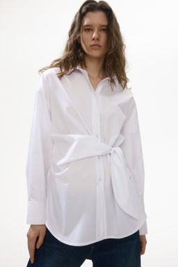 Camisa de algod?n con lazada