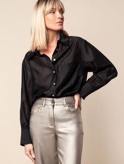 VILATTE / Блузка из полупрозрачного лиоцелла с натуральным шелком