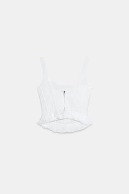 TOP CORSETERO VOLANTES / Blanco - Zara фото 6