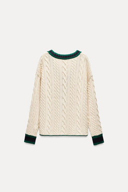 CABLE KNIT CARDIGAN - Zara фото 3