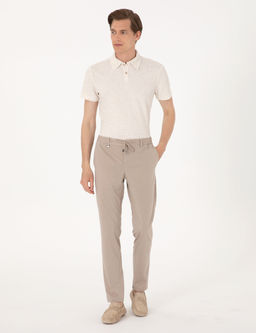Bej Ex. Slim Fit Beli Lastikli Kordonlu Klasik Jogger Pantolon