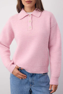 Wardrobe Essentials Pembe Basic Genis Kal?p Ozel Iplikli Triko Kazak | TWOAW26KZ00072 - Trendyolmilla фото 3