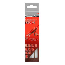 Стержни клеевые, d 7х150мм, прозрачные 6шт. "Matrix"