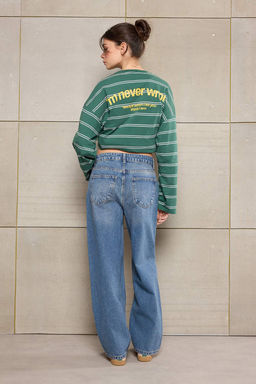 Mavi Dikis Detayl? Yuksek Bel Baggy %100 Pamuk Jeans TWOSS26JE00084 - Trendyolmilla фото 5