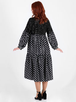 Платье больших размеров в горох - Almond фото 4