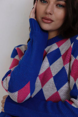 10661 Джемпер с ромбами синий - Martichelli фото 20