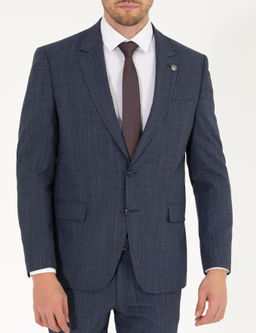 _ndigo Slim Fit Y_n Kar___ml_ Tak_m Elbise