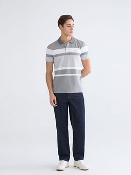 Polo Yaka ?izgili Merserize G?r?n?ml? Erkek Ti??rt