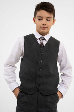 Серый школьный жилет для мальчика Инфанта, модель 1003/3