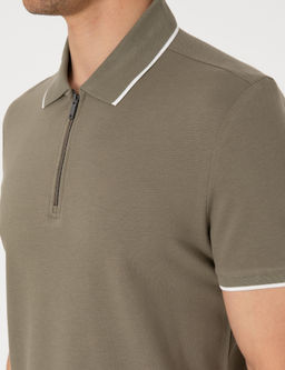 Haki Slim Fit Polo Yaka Ti__rt - Pierre cardin фото 7