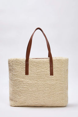 Krem Pelus Maksi Buyuk Tote Kad?n Omuz Cantas? TAKAW26OC00058 - Trendyolmilla фото 5