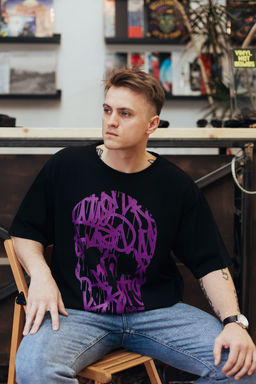 М44 Футболка "Черный/фиолетовый"