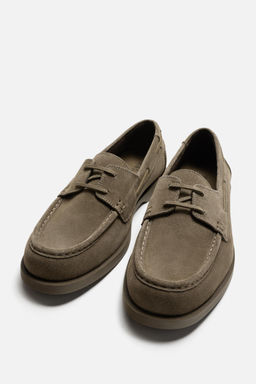 LEATHER BOAT SHOE - Zara фото 3