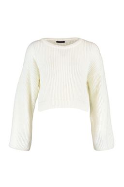 Ekru Crop Genis Kal?p Ispanyol Kol Triko Kazak TWOAW20KZ0743