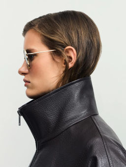 Солнцезащитные очки в металлической оправе / Zarina фото 4