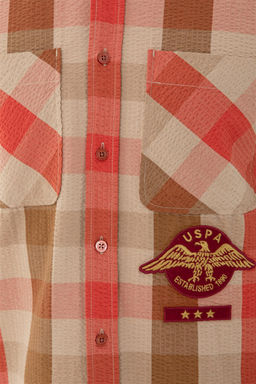 U. S. Polo Assn Мужская рубашка с длинным рукавом кирпичного цвета - U.s. polo assn фото 7