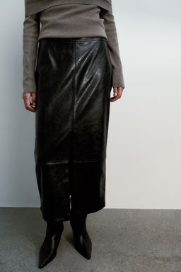 FAUX LEATHER MIDI SKIRT - Zara фото 2