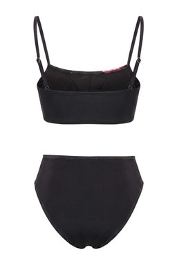 _i_ek Desenli Straplez Kapl_ Y_ksek Bel High Leg Bikini Tak_m_ TBESS26BT00155