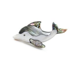 Брошь "Дельфин" перламутр гелиотис