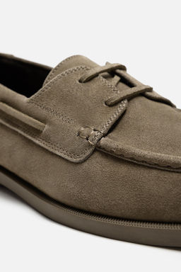 LEATHER BOAT SHOE - Zara фото 4