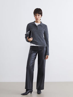 Polo Yaka Kad?n Triko Kazak