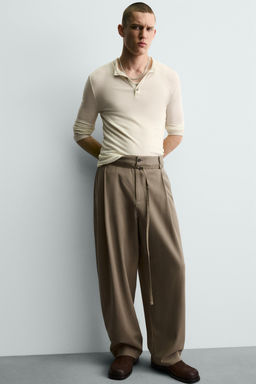 BALLOON FIT TROUSERS WITH PLEATS AND BELT - Zara фото 16