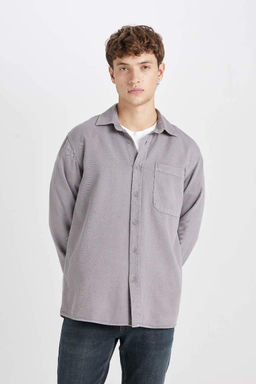 Хлопковая рубашка обычного кроя с длинными рукавами - Defacto фото 4