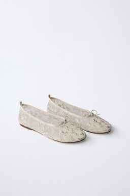 EMBROIDERED BALLET FLATS - Zara фото 2