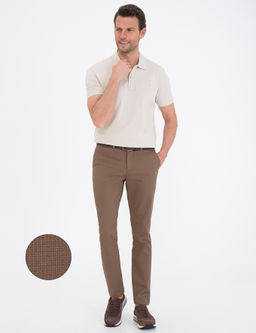 A__k Kahverengi Slim Fit Kanvas Pantolon