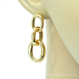 Серьги "Цепи" 17*45мм золотистые, 6г