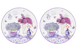 Набор тарелок 2 пр. 26*26*2 см "Лаванда" NEW BONE CHINA