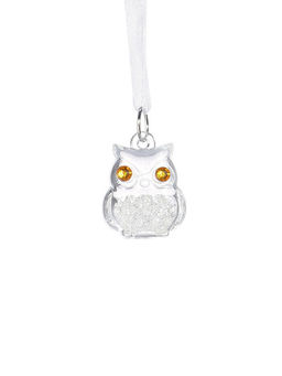 Ёлочные игрушки 3 шт. Зимнее волшебство. Совушки, 3.53 см, прозрачный фото 8