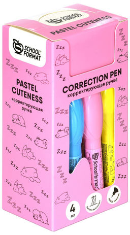 Цена за 5 шт. Корректирующая ручка Schoolformat 4 мл, металлический наконечник, цвет корпуса ассорти