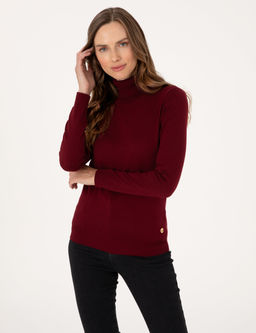 Vi_ne Slim Fit Bal_k__ Yaka Basic Kazak