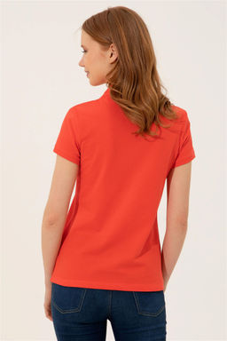 Женская красная футболка с воротником поло Basic - U.s. polo assn фото 11