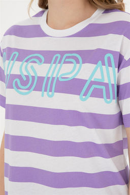 U. S. Polo Assn / Женская сиреневая футболка с круглым вырезом - U.s. polo assn фото 7