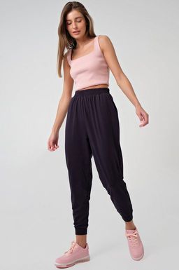 Джоггеры трикотажные на резинке синие - Fly фото 2