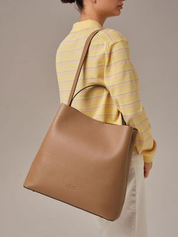 Кожаная сумка шоппер Olga DBR 30948 коричневый капучино фото 6