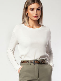 VILATTE / Джемпер из премиального хлопка в рубчик.  фото 2