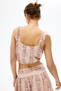 Top cropped con botones - H&m фото 3