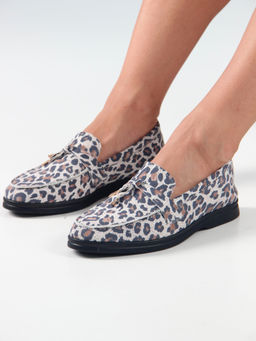 Лоферы туфли 170.2614bl. белый леопард