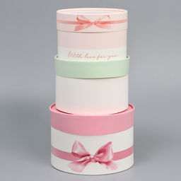 Набор шляпных коробок 3 в 1 Нежность, 16 х 10, 14 х 9, 13 х 8,5 см - Дарите счастье фото 2