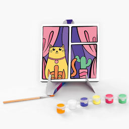 Картина по номерам для детей на подставке «Кот в окне», 15×15 см