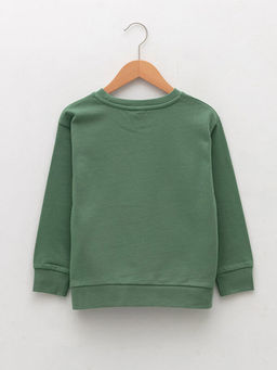 Bisiklet Yaka Bask?l? Uzun Kollu Erkek ?ocuk Sweatshirt - Waikiki фото 2