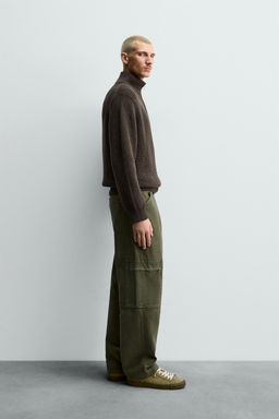 WASHED RELAXED FIT CARGO TROUSERS - Zara фото 4