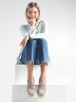 Лоферы туфли 173.1453be.Каменный замша