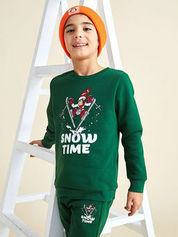 Bisiklet Yaka Nostaljik Maymun Bask?l? Uzun Kollu Erkek ?ocuk Sweatshirt - Waikiki фото 2