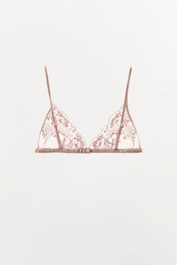 FLORAL EMBROIDERED TULLE BRALETTE - Zara фото 5