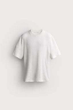 CAMISETA REGULAR FIT SEERSUCKER / Blanco roto - Zara фото 7
