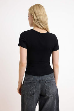 Trendyolmilla Ekru Buzgu/Drape Detayl? Fitted Orme Bluz TWOSS25BZ00505  фото 30